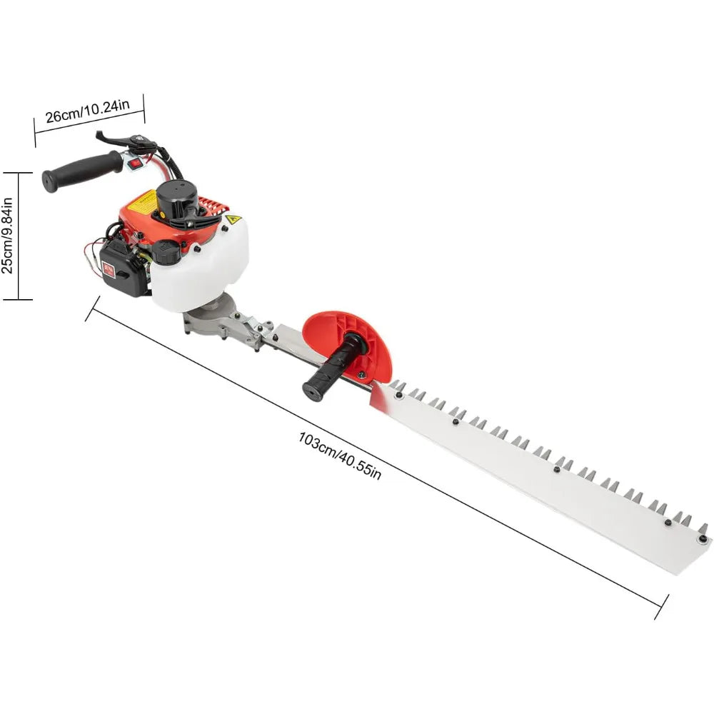 Single Edge Gas Hedge Trimmer 2Stroke Garden Tool 7500 RPM