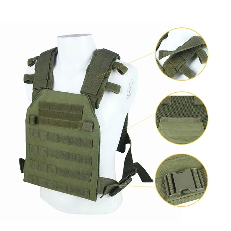 Military Tactical Vest Airsoft Molle Plate Carrier For Outdoor Training