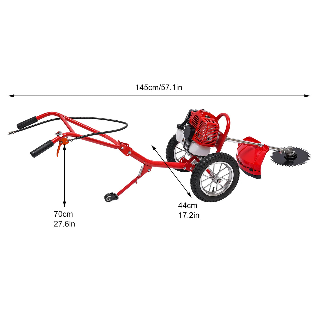 Gasoline Two Stroke Hand Push Lawn Mower for Uneven Terrain - Parry's Picks