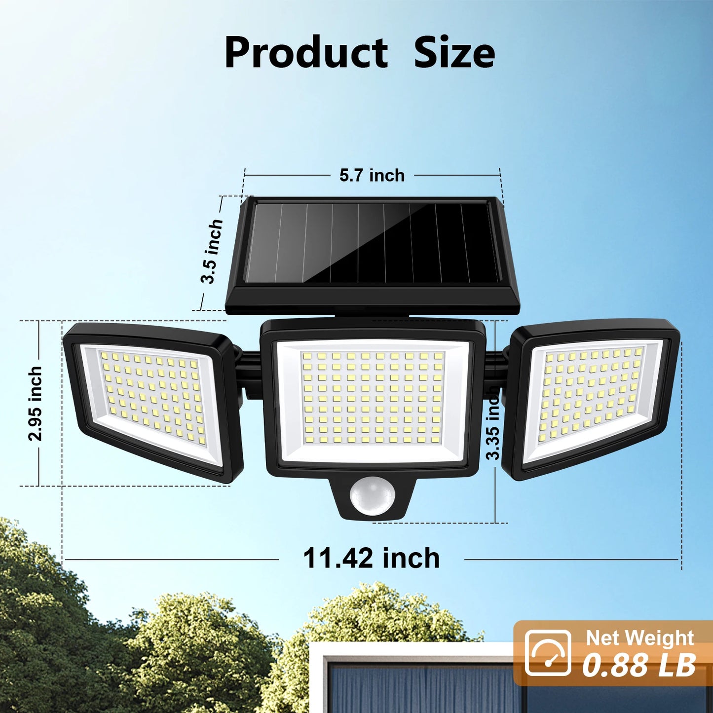 SZRSTH 3 Pack Outdoor Solar Lights Motion Sensor 2800LM