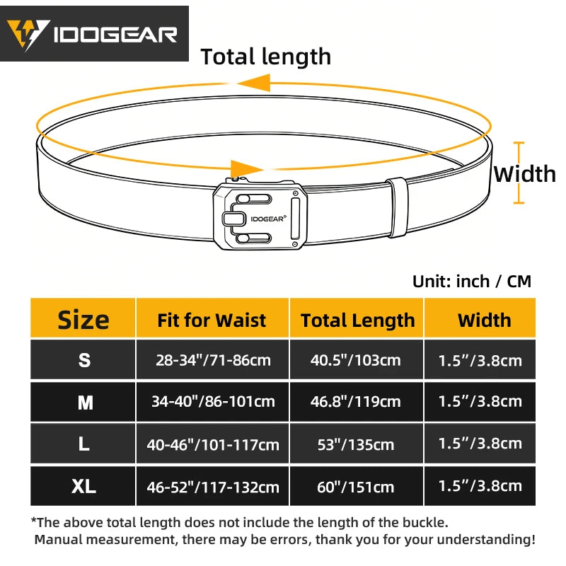 IDOGEAR Tactical Ratchet Belt 1000D Nylon Quick Release Buckle