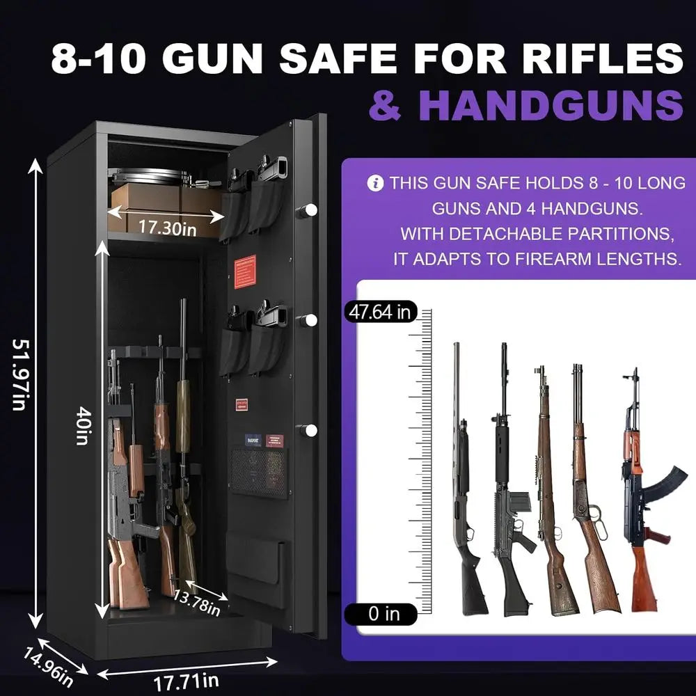 Gun Safe Cabinet With Dual Alarm For Rifles Pistols Shotguns