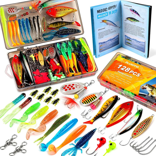 All-In-One Fishing Tackle Box Kit With 128 Lures And Accessories For Freshwater - Parry's Picks