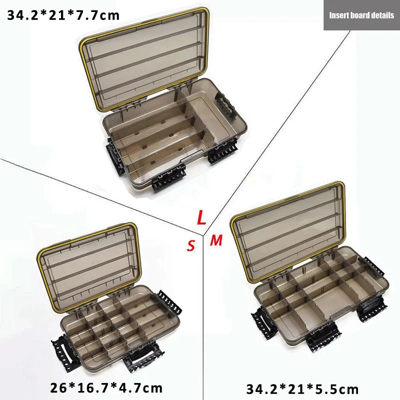 JSFUN Large Capacity Waterproof Fishing Tackle Box Storage Organizer