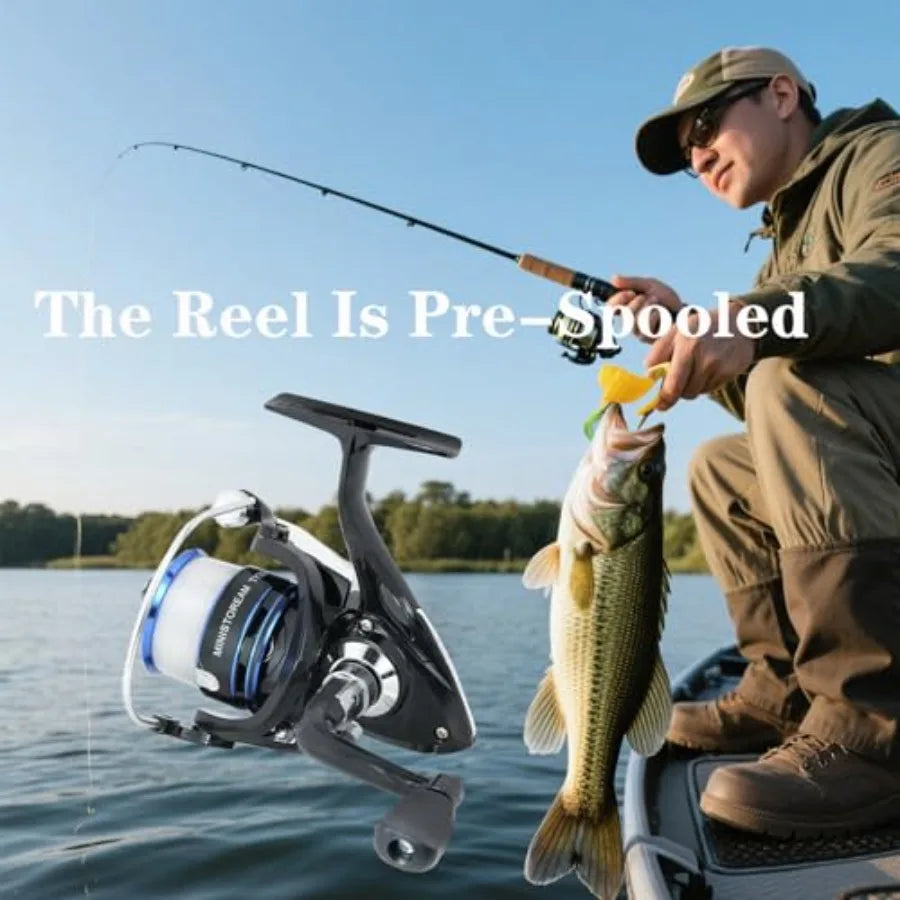 Carbon Fiber Fishing Rod And Spinning Reel Combo Set