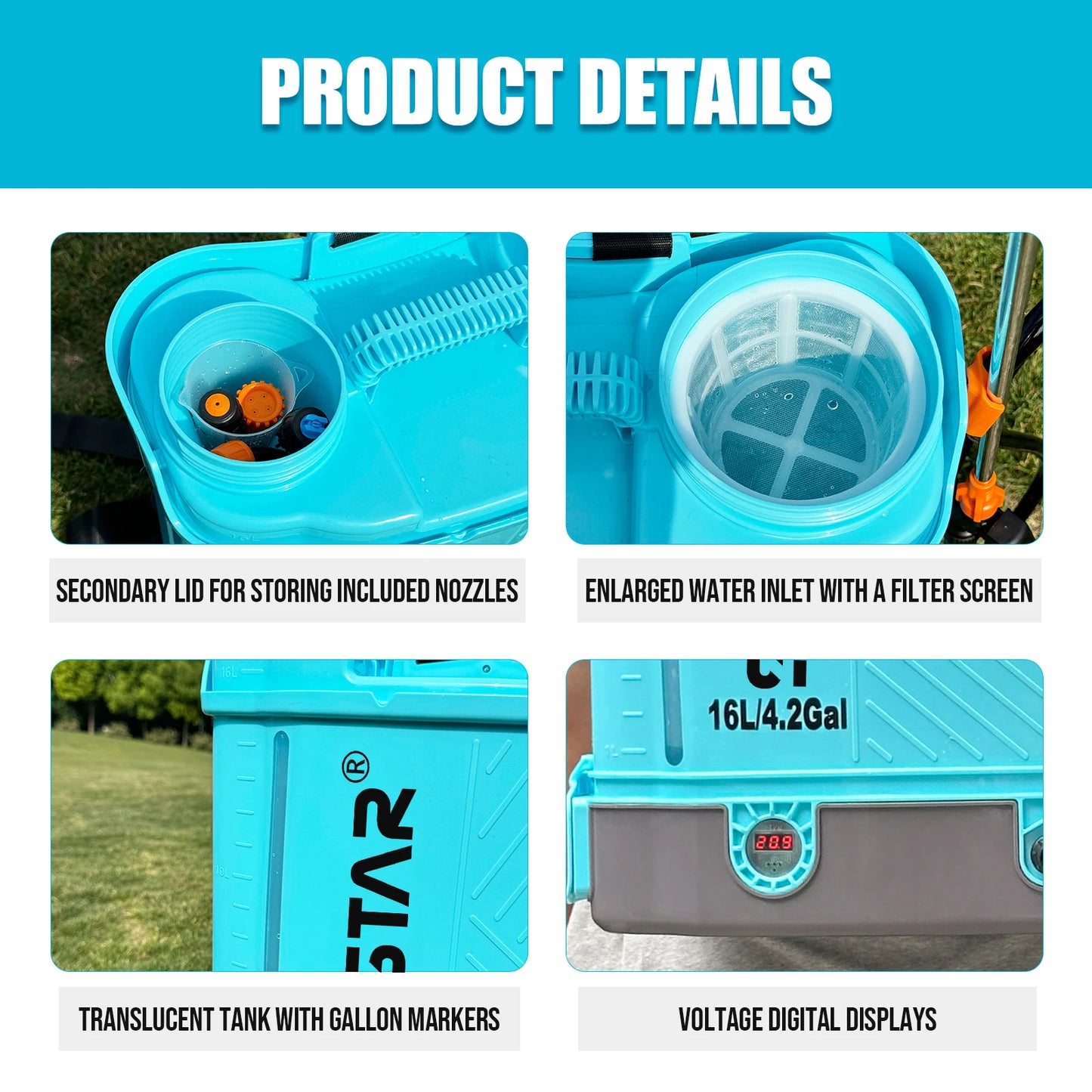 Battery Powered Backpack Sprayer 100 PSI Works With Makita Battery