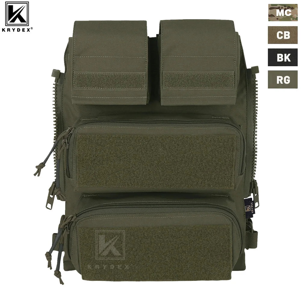 KRYDEX Tactical Modular Back Panel Molle Pouch For AVS JPC 2.0