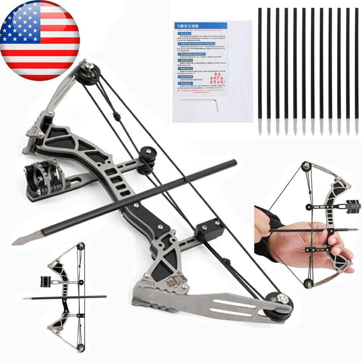 Mini Compound Bow Set With Arrows for Outdoor Target Practice - Parry's Picks