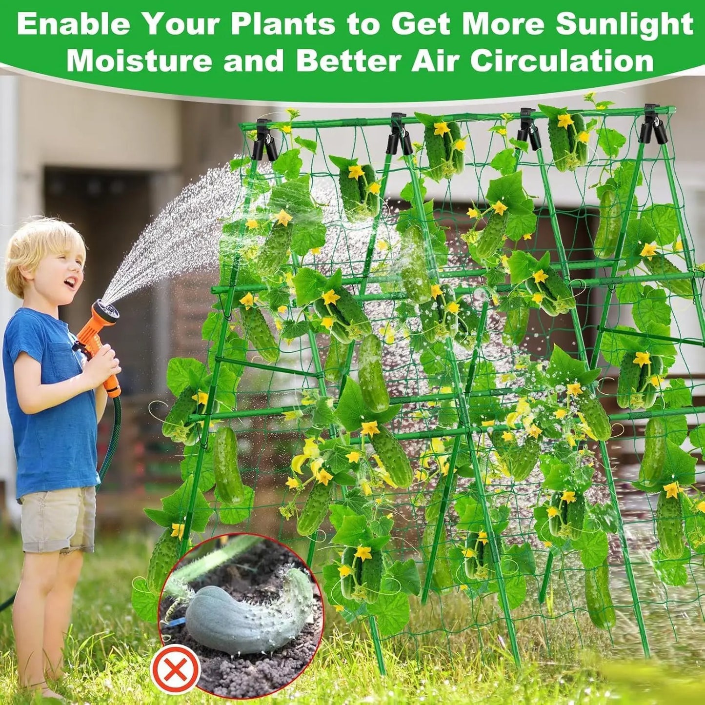 HiMISS Raised Bed Trellis A Frame Garden Support Climbing Plants