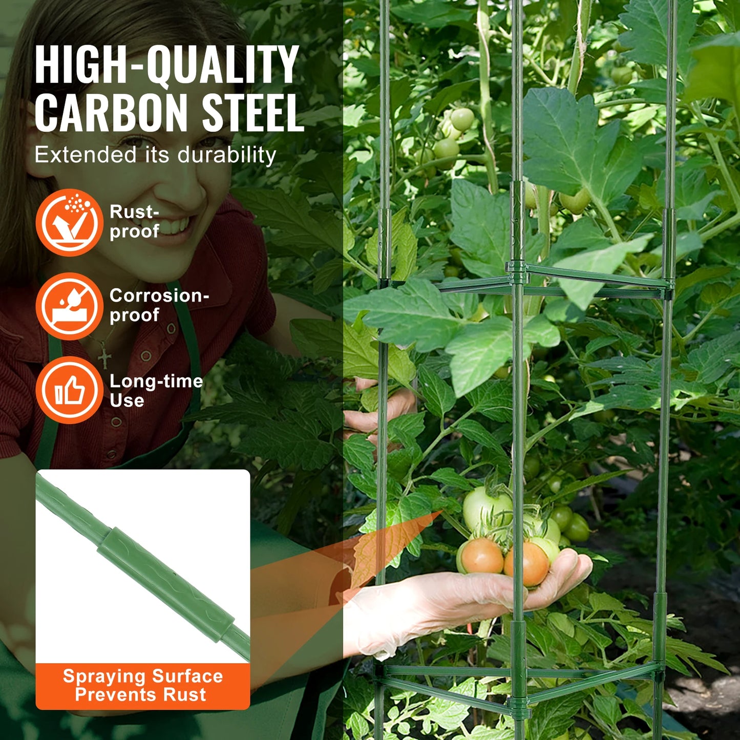 SucceBuy Tomato Cage Pack for Garden Support Trellis 6 Count