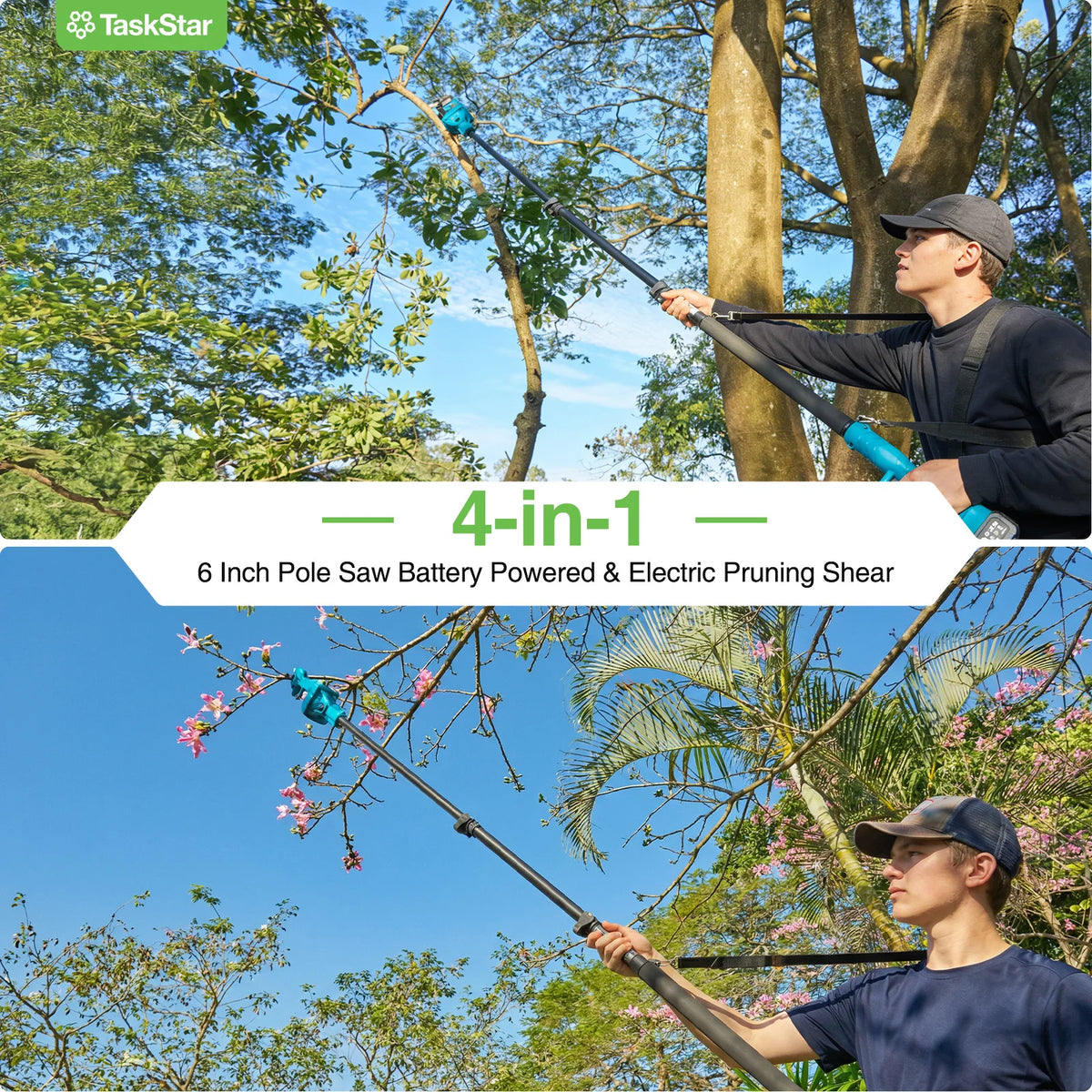 Taskstar Brushless Pole Saw Pruner Combo Kit With Electric Shears - Parry's Picks