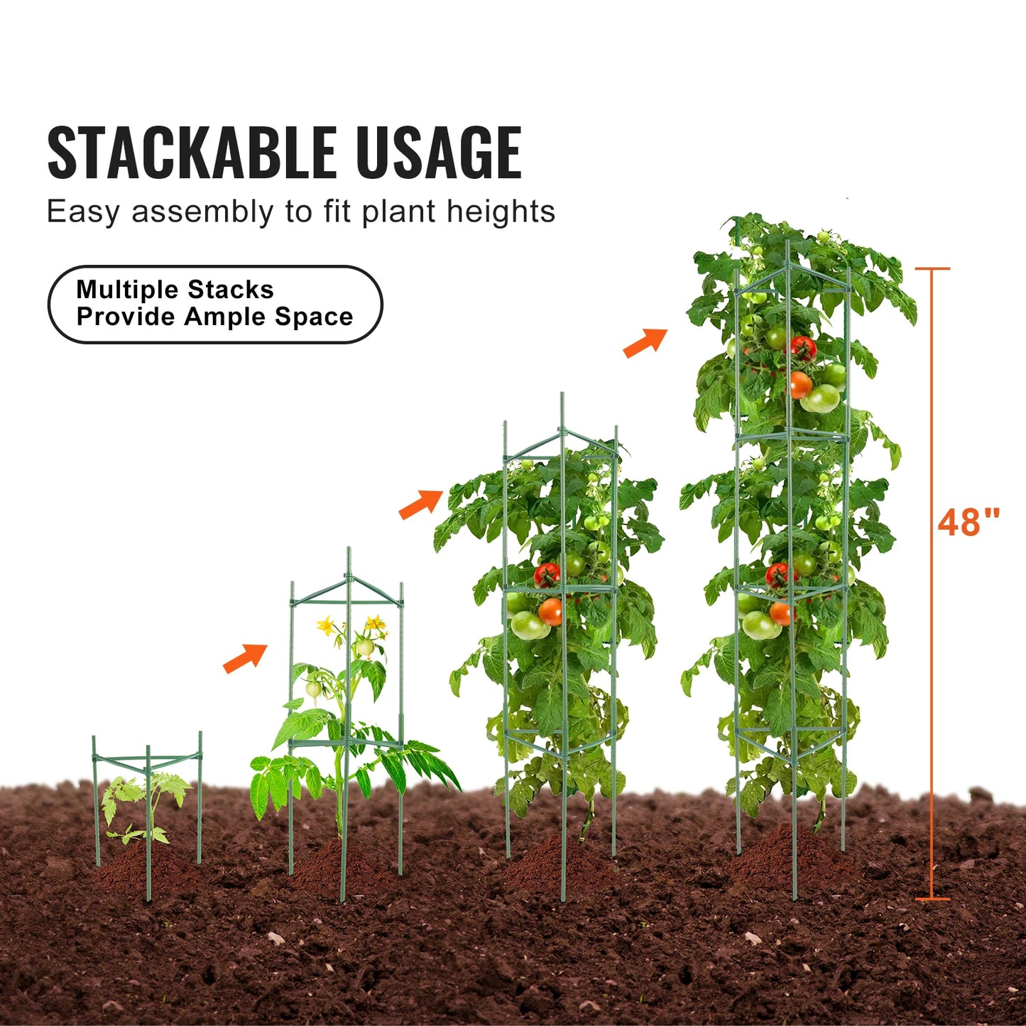 SucceBuy Tomato Cage Pack for Garden Support Trellis 6 Count