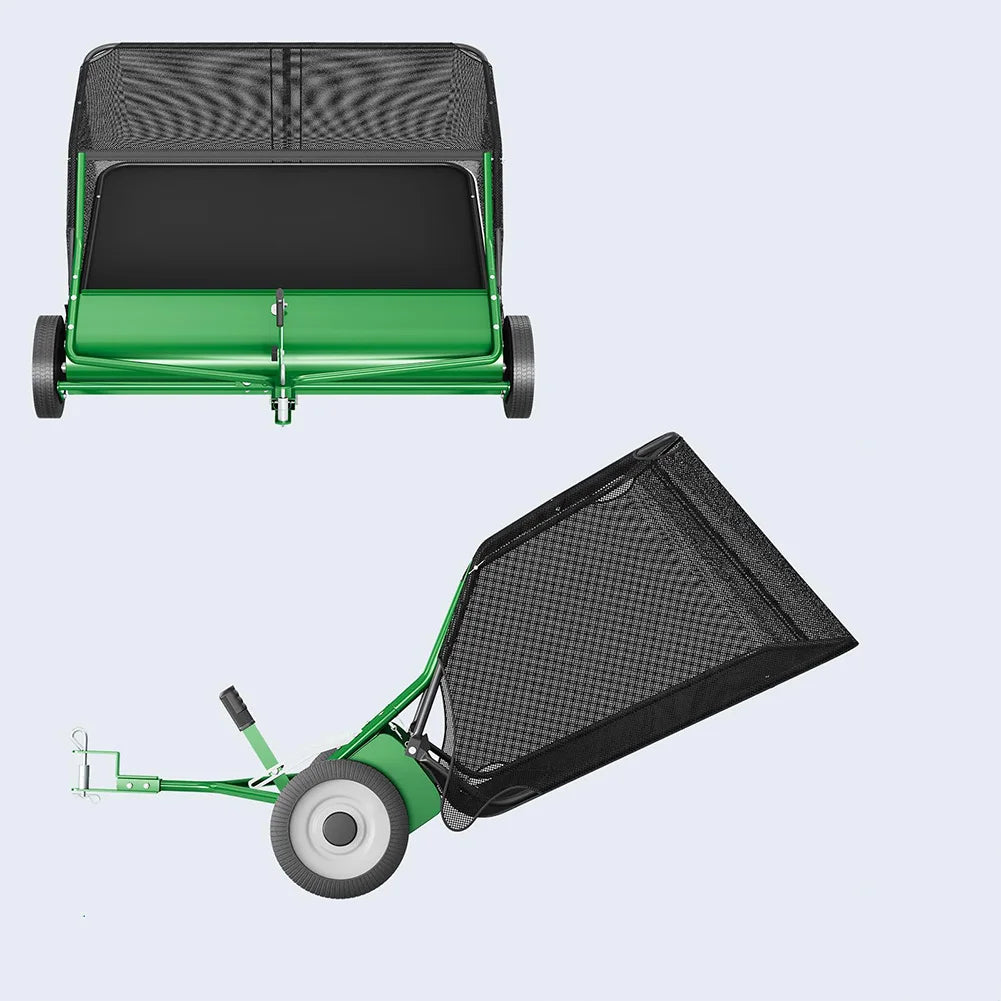 HiMISS Heavy Duty Tow Behind Lawn Sweeper and Leaf Collector - Parry's Picks