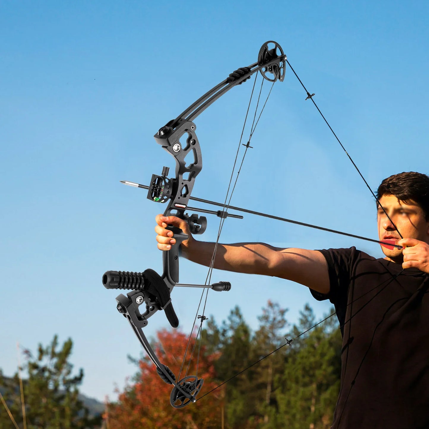 Right Handed Compound Bow Kit With 12 Arrows 30-55lbs