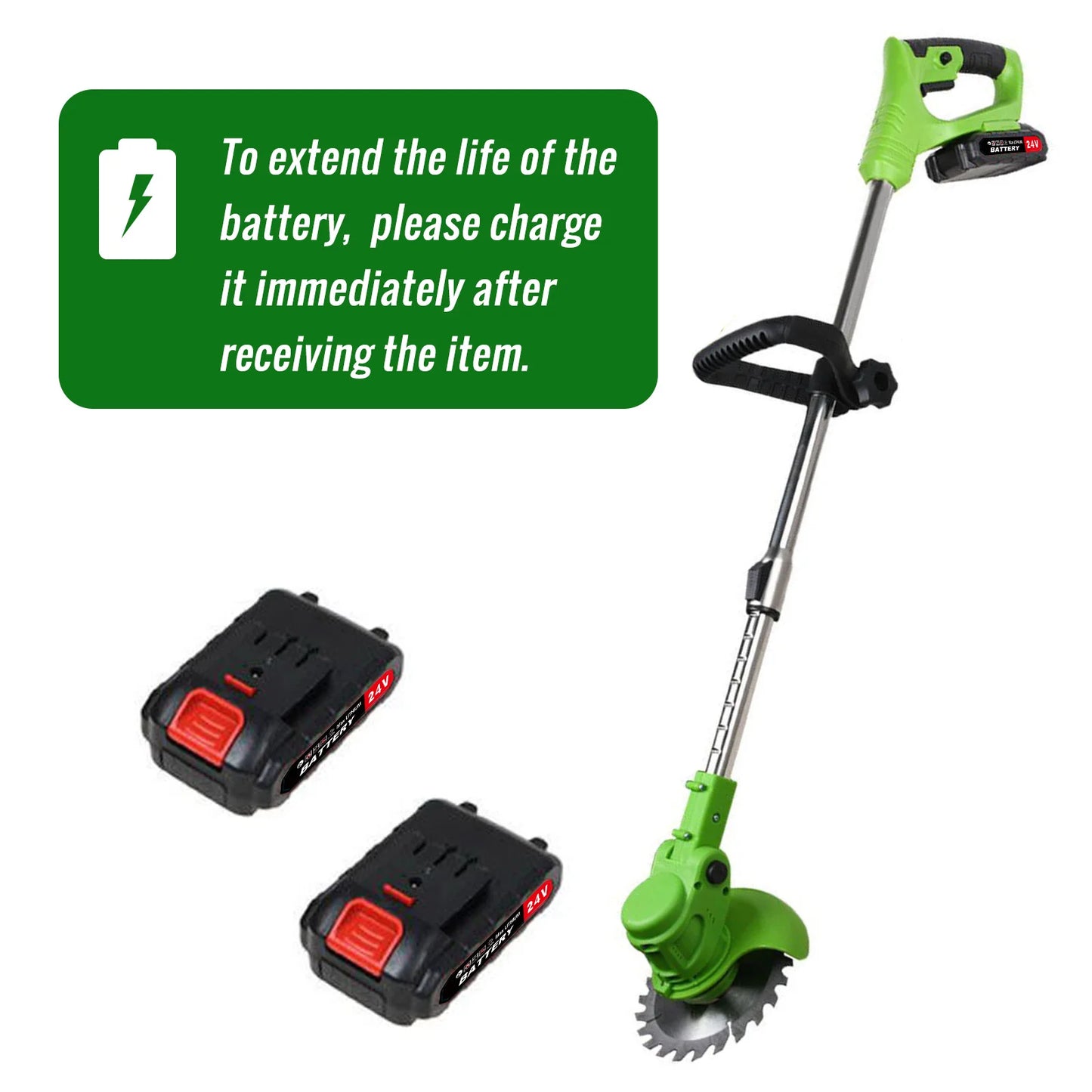 Electric Cordless 2 in 1 Weed Trimmer and Grass Cutter