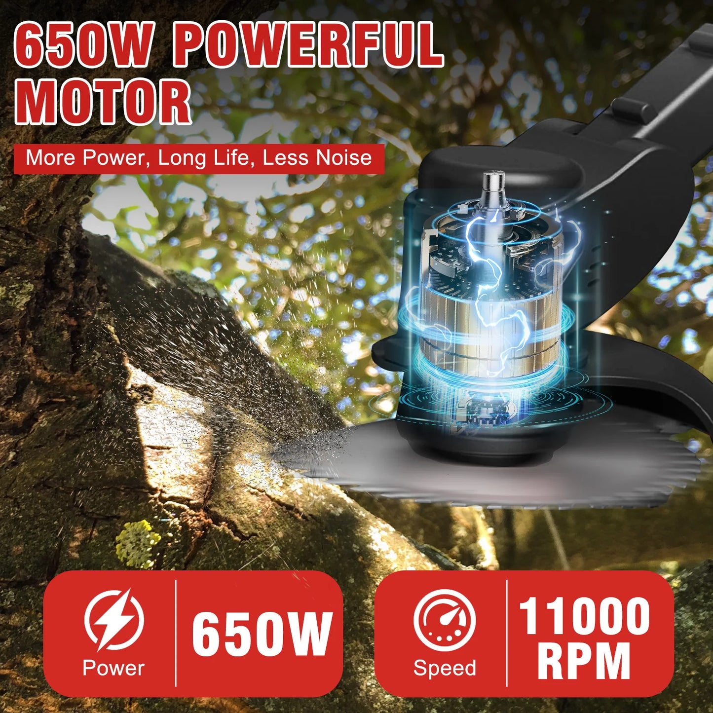 Cordless 21V Electric Lawn Mower Weed Trimmer With Brushless Motor