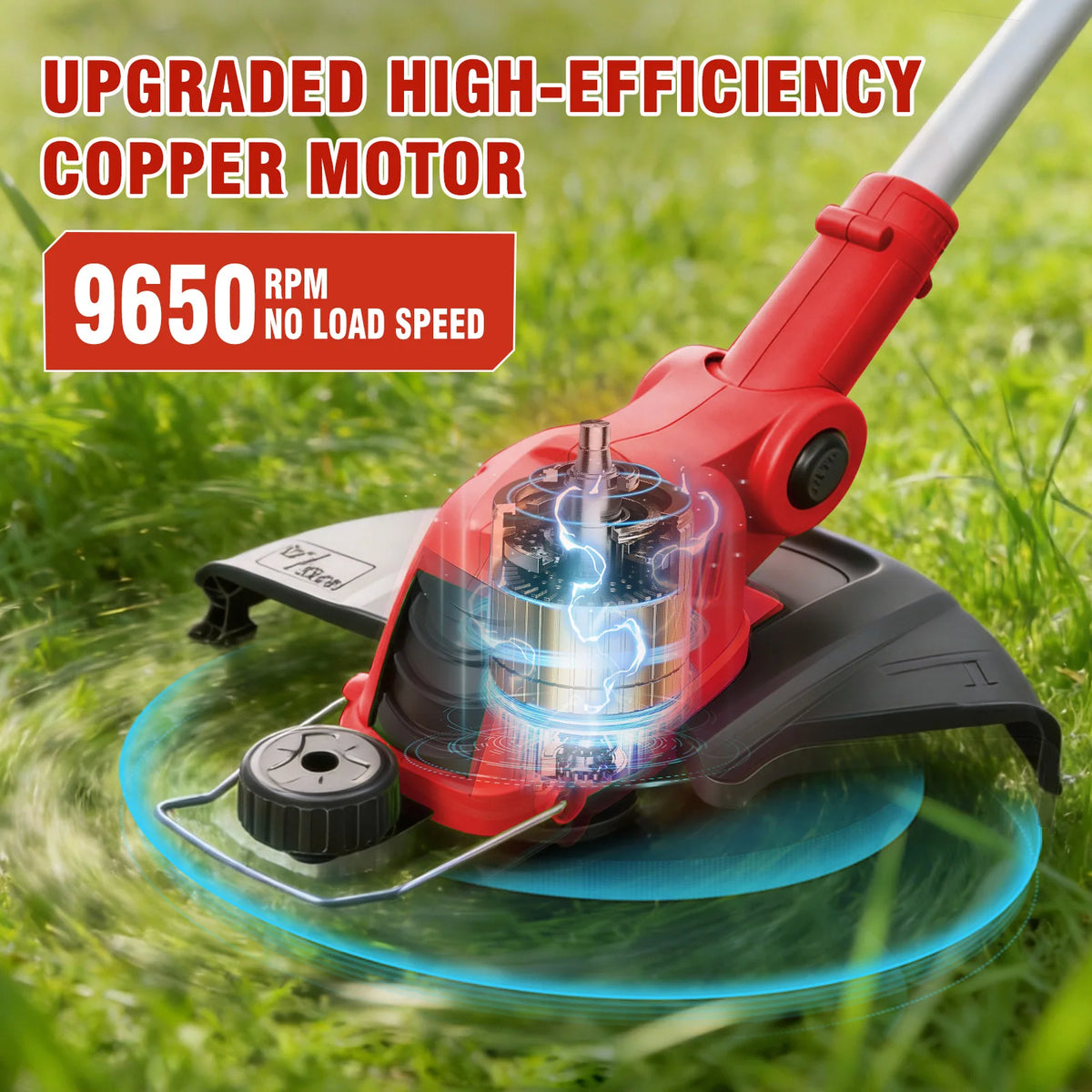 Cordless Trimmer With Rotatable Head Auto Line Feed Batteries and Charger - Parry's Picks