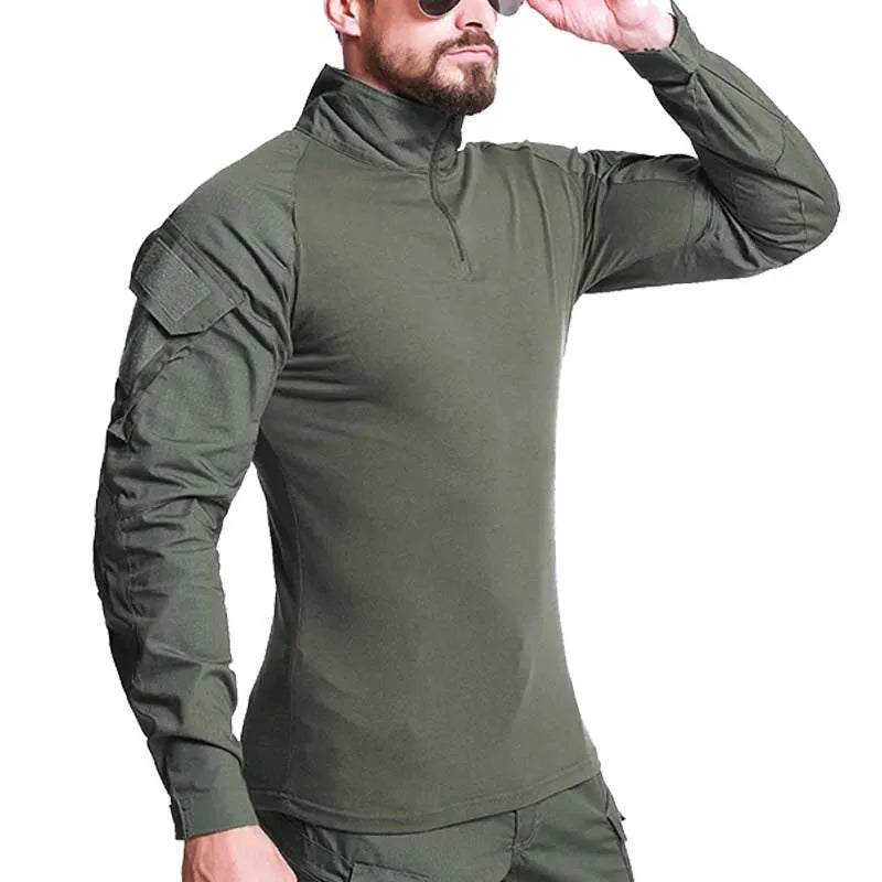 AUKUPKEE Outdoor Tactical T Shirts for Men Combat Military Shirt