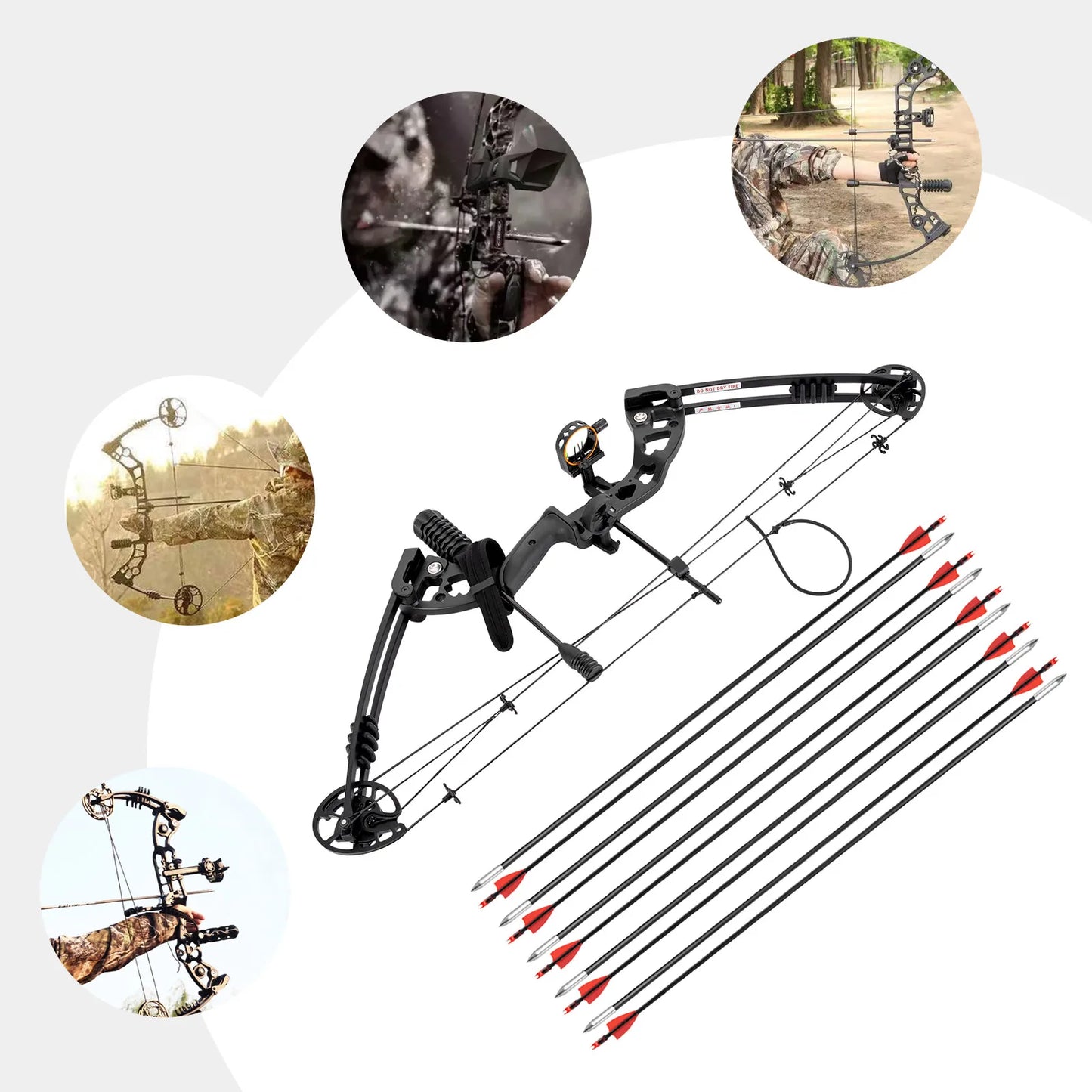 Compound Bow for Adults and Beginners With Adjustable Draw 30-55lb