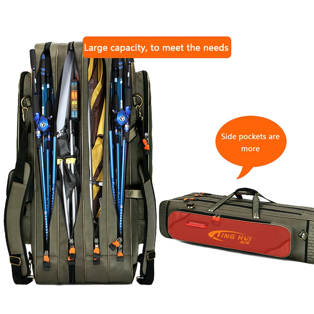 Non Foldable Multifunctional Fishing Rod Bag Waterproof Tackle Storage