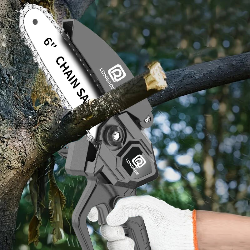 Cordless Mini Chainsaw With Safety Lock For Garden Pruning - Parry's Picks
