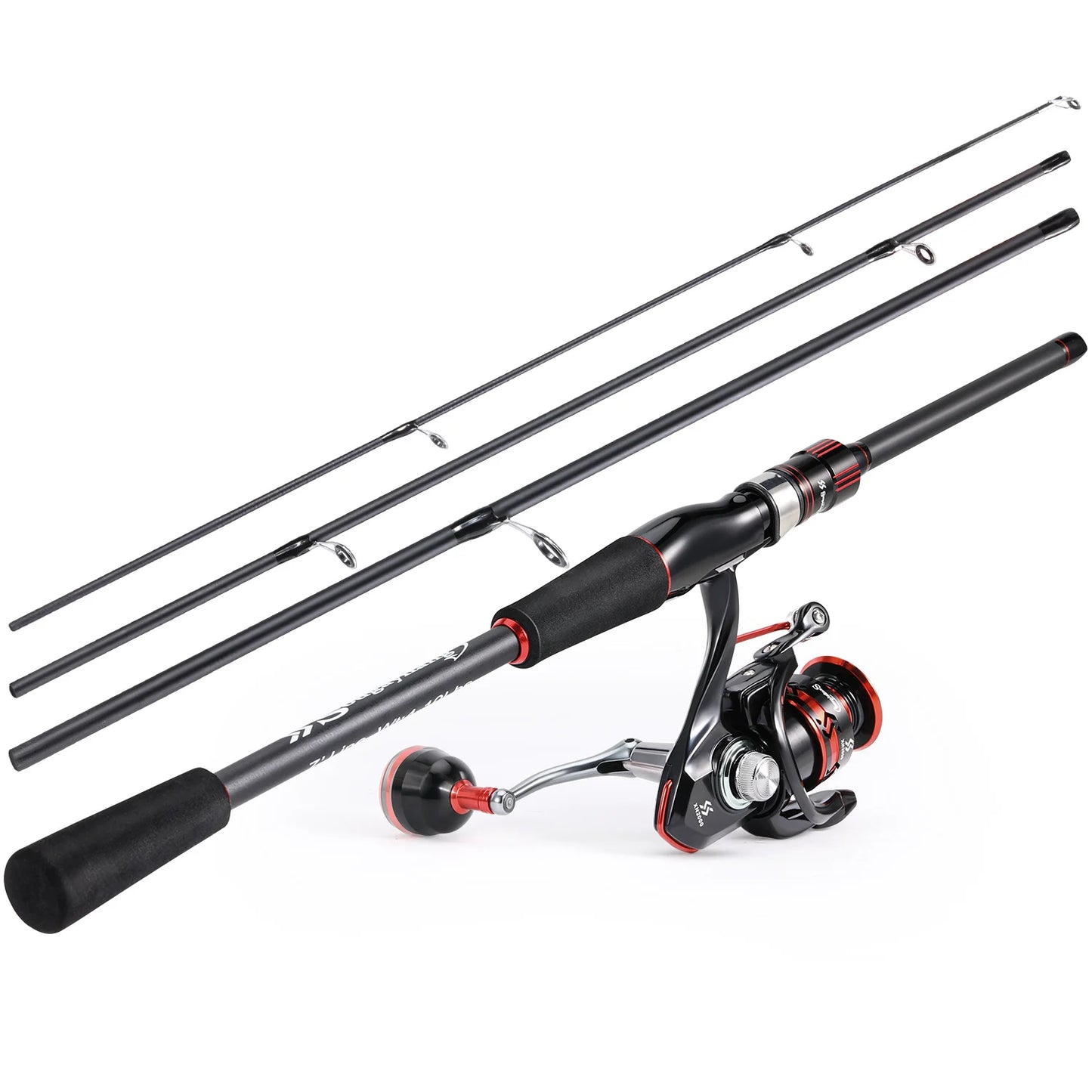 Sougayilang Spinning Rod And Reel Combo Carbon Fiber Travel Kit
