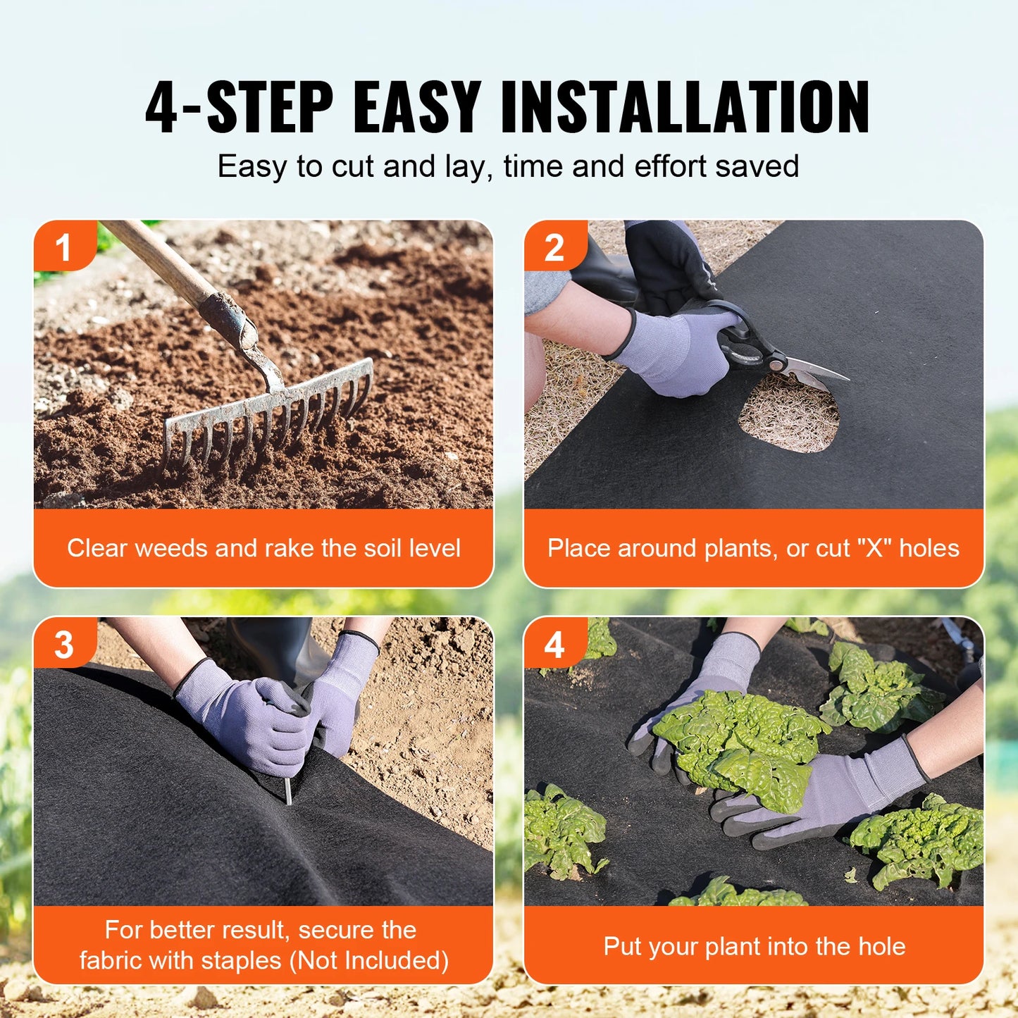 SucceBuy Non Woven Geotextile Fabric Heavy Duty Weed Barrier Drainage