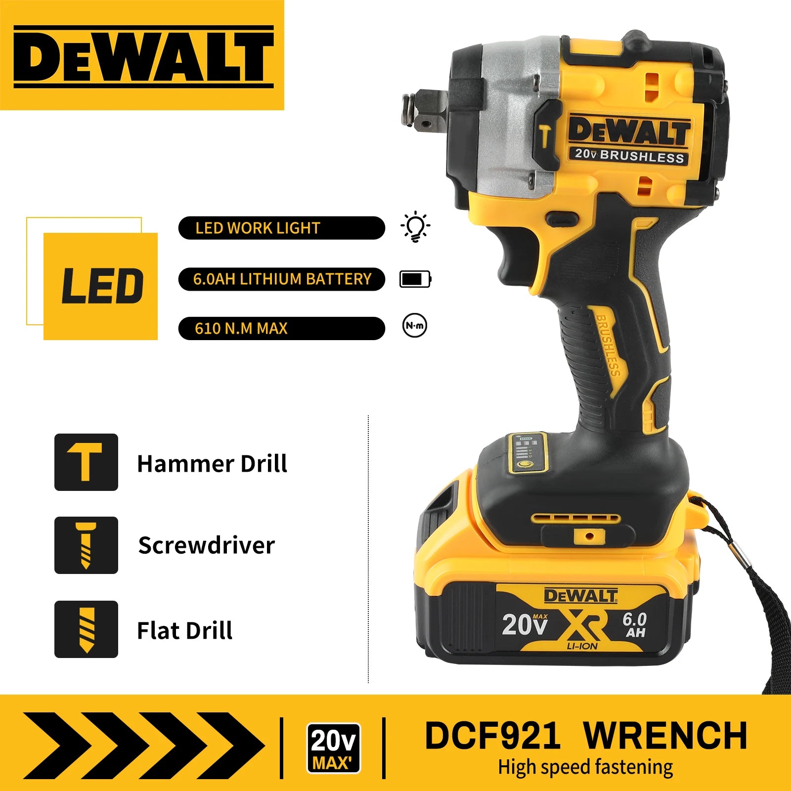DEWALT Atomic 20V Max Cordless Impact Wrench Variable Speed - Parry's Picks