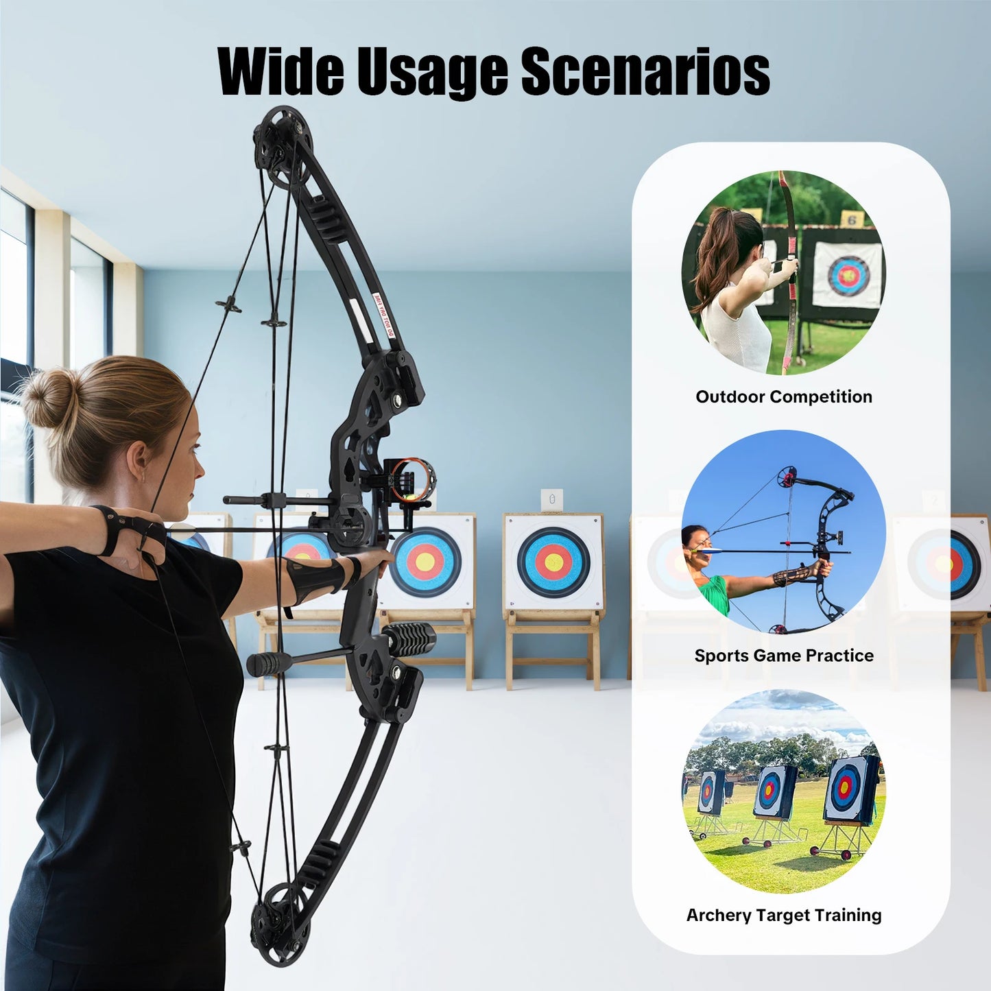 Compound Bow 30 55 Lbs Adjustable Draw Weight 3PinSight