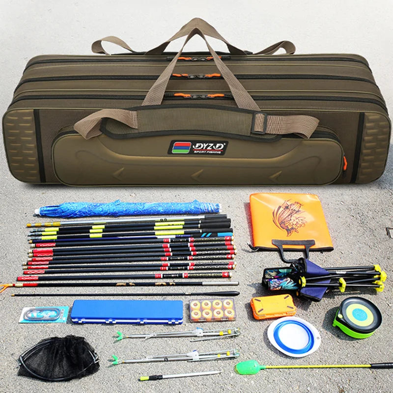 Non Foldable Multifunctional Fishing Rod Bag Waterproof Tackle Storage