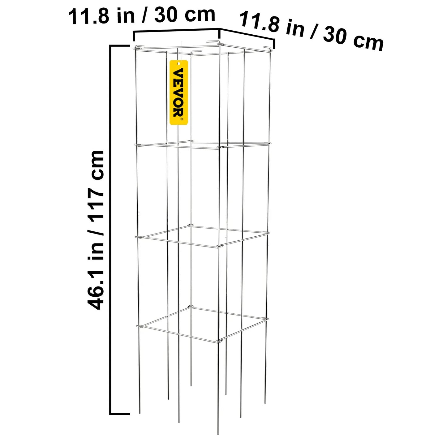 Tomato Cage Set Square Steel Plant Supports PVC Coated Pack