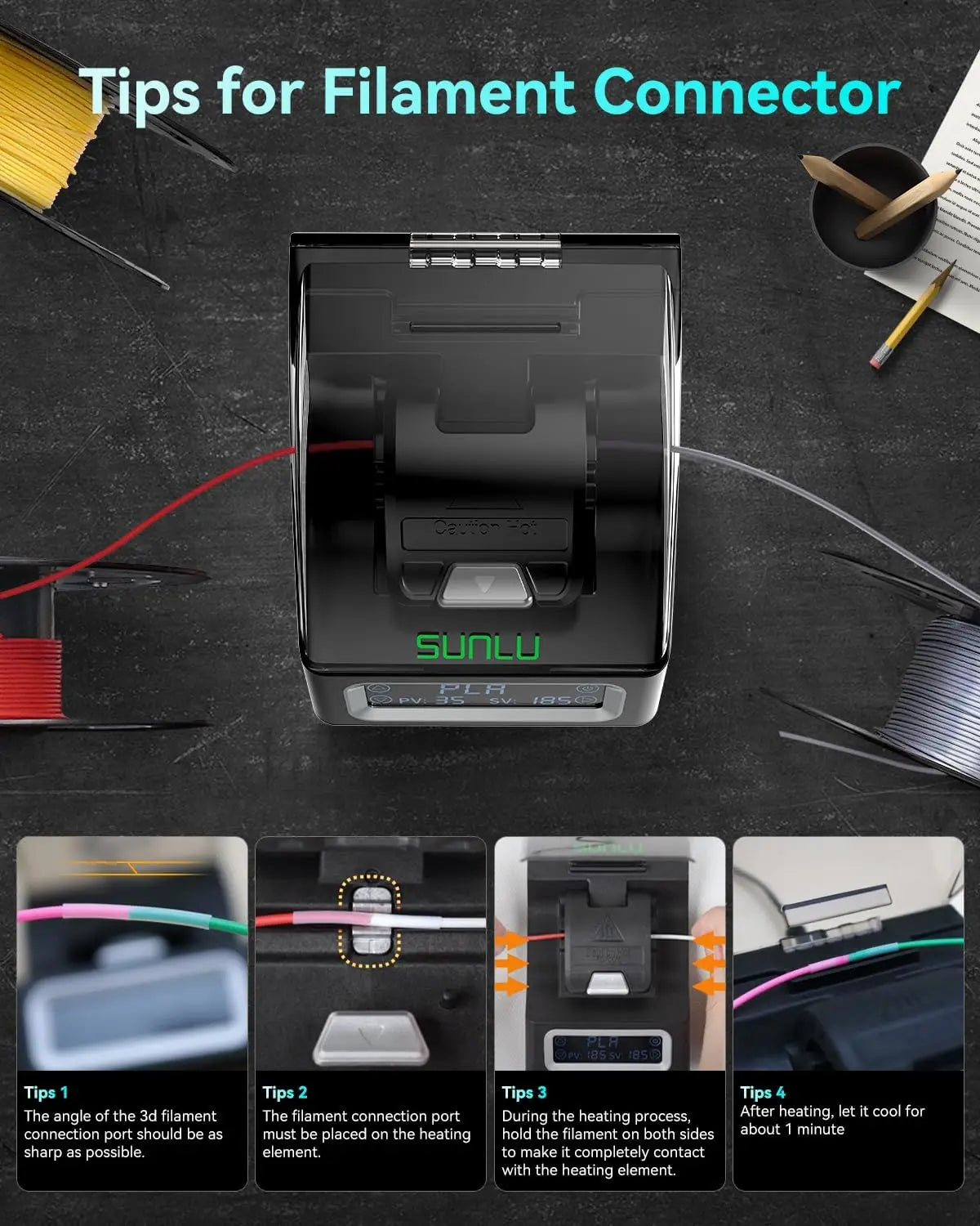 SUNLU Filament Connector FC01 Splicer With 200pcs PTFE Sleeve
