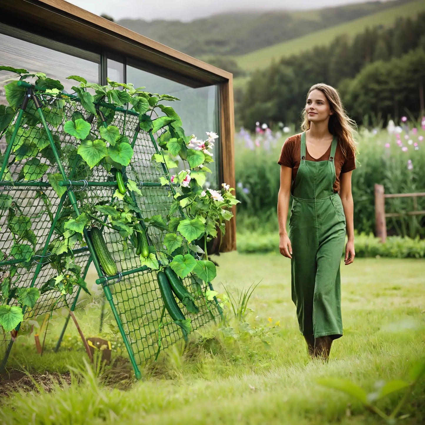 HiMISS Raised Bed Trellis A Frame Garden Support Climbing Plants
