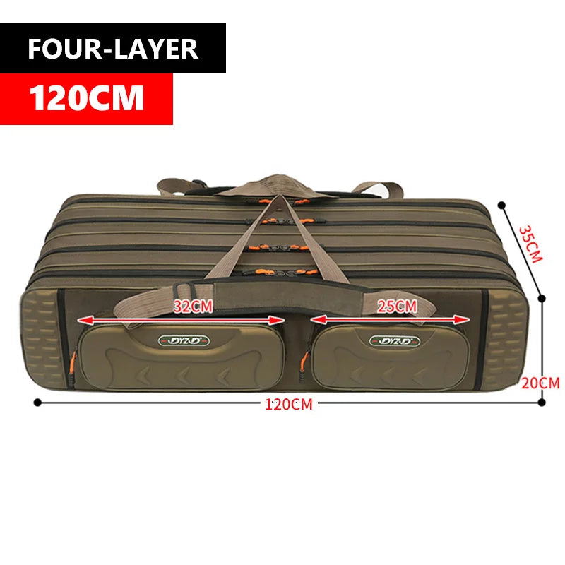 Non Foldable Multifunctional Fishing Rod Bag Waterproof Tackle Storage