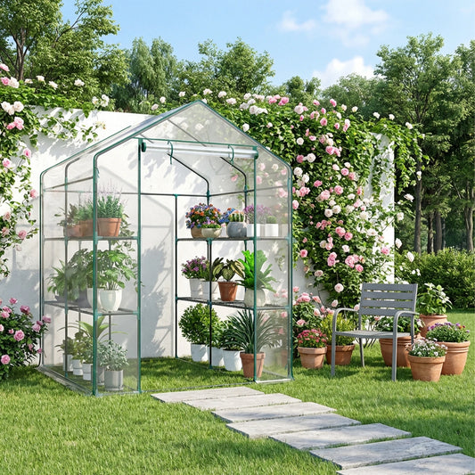Walk-In Portable Greenhouse With Shelves For Indoor Outdoor Gardening - Parry's Picks
