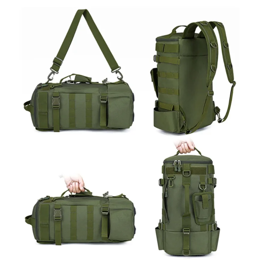 Military Style Tactical Fishing Backpack With Rod Holders