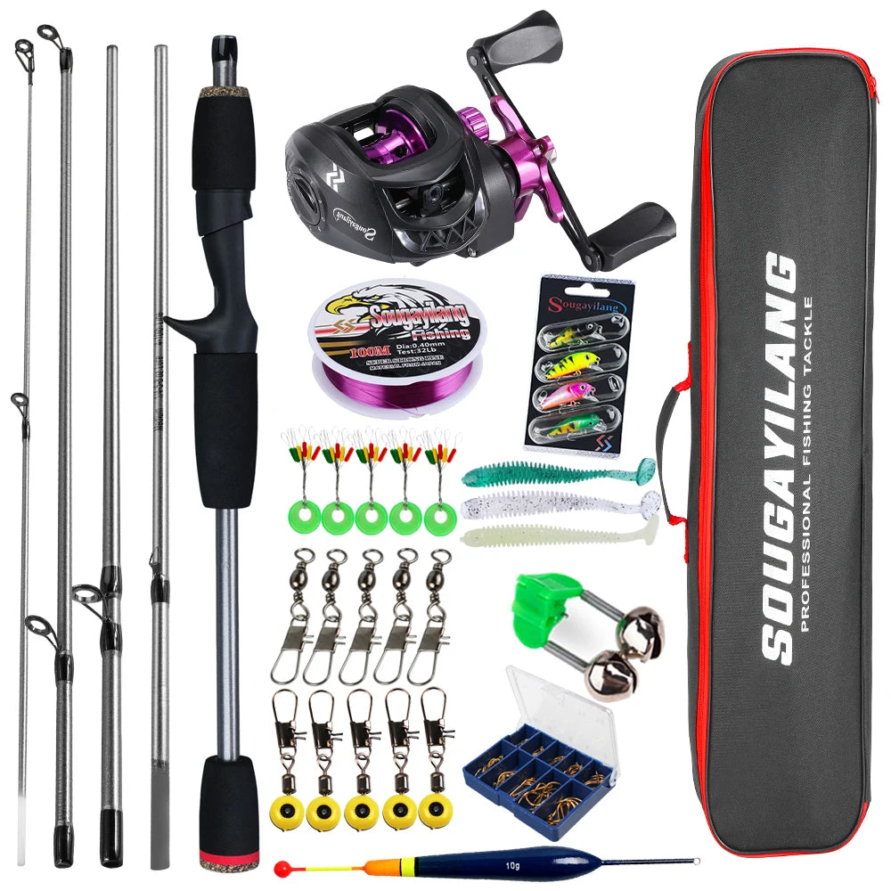 Sougayilang Baitcasting Rod And Reel Full Kit With Aluminum Spool