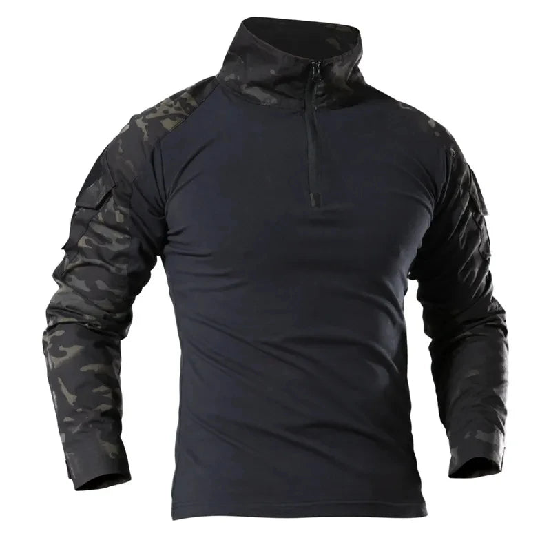 AUKUPKEE Outdoor Tactical T Shirts for Men Combat Military Shirt