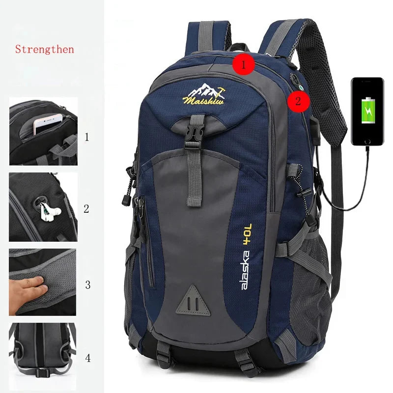 Anti Theft Mountaineering Waterproof Backpack For Outdoor Travel And Hiking
