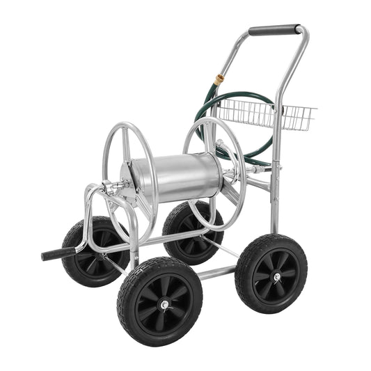 SucceBuy Hose Reel Cart 250ft Heavy Duty Garden Hose Reel With Basket - Parry's Picks