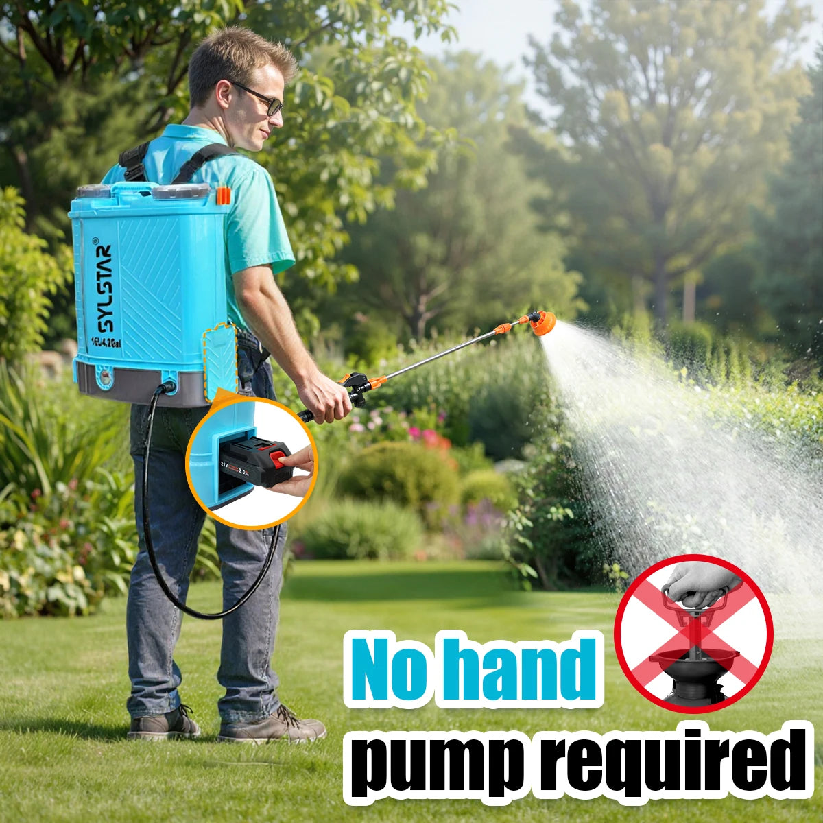 Battery Powered Backpack Sprayer 100 PSI Works With Makita Battery