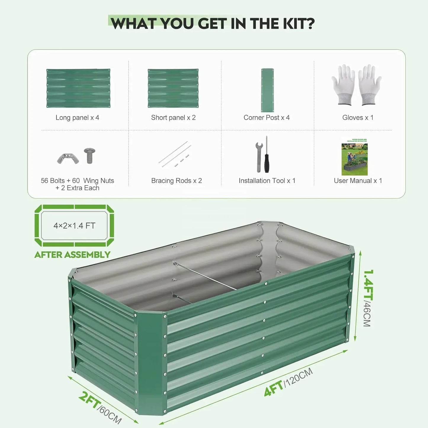Galvanized Raised Garden Bed Kit For Vegetables Flowers And Herbs