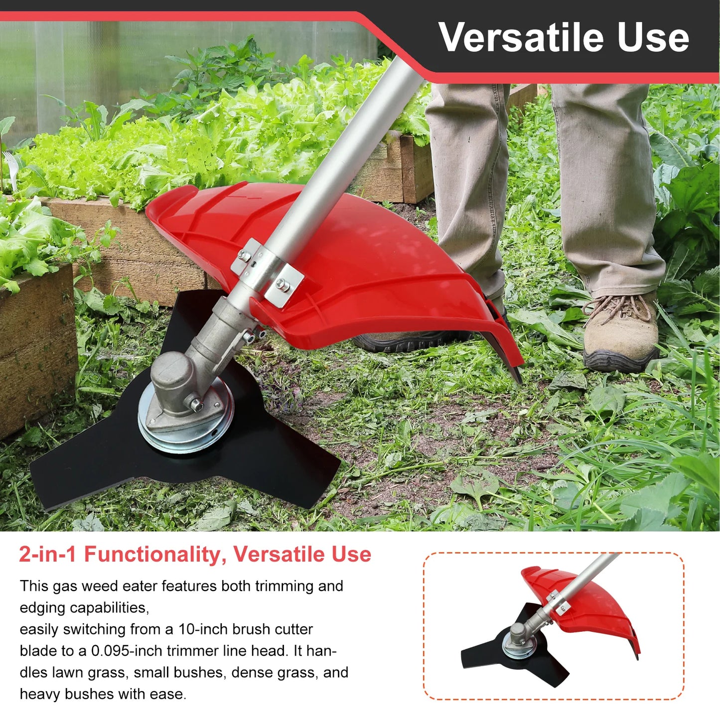 Gas Weed Eater 31cc 4 Stroke Trimmer Landscaping Garden