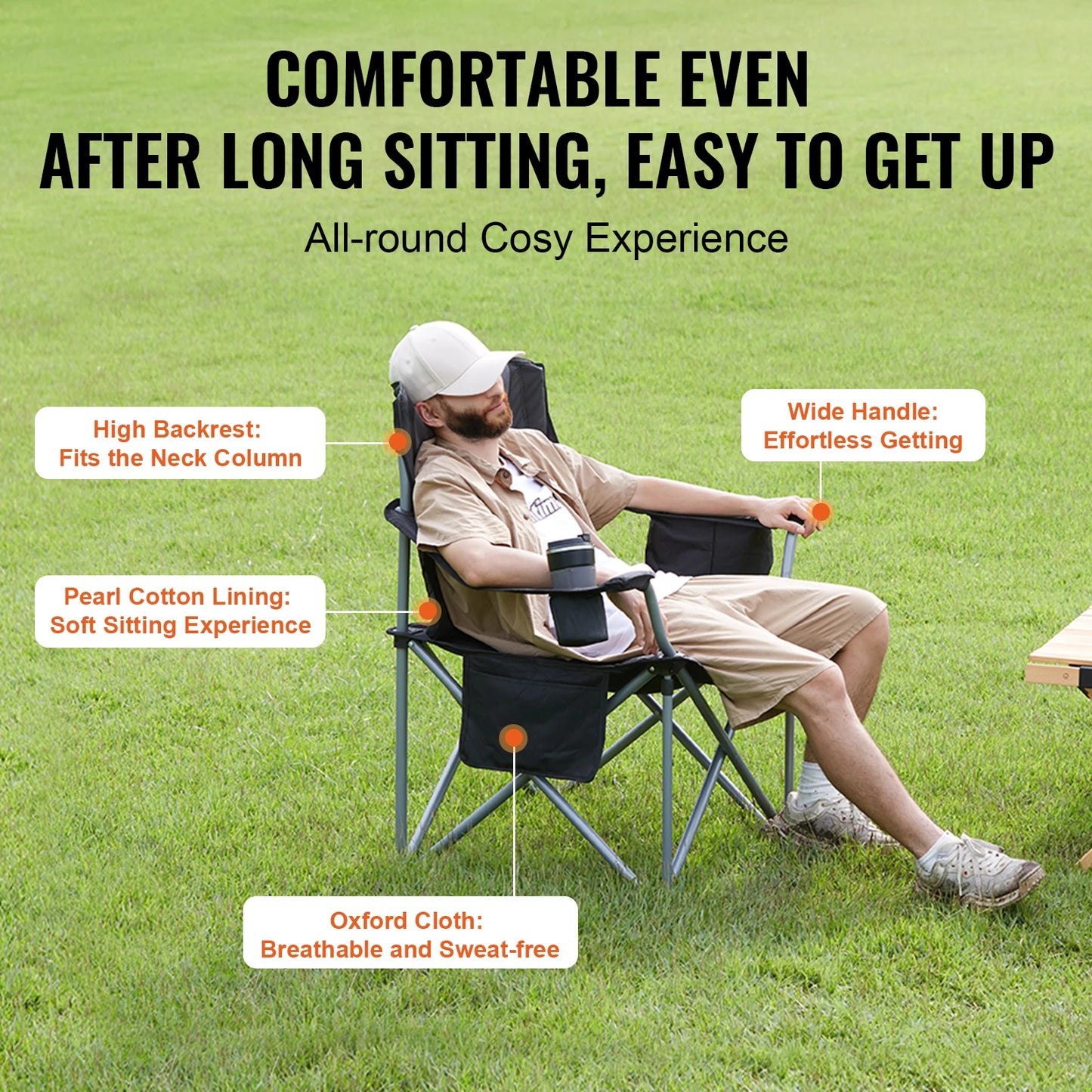 SucceBuy Ultralight Outdoor Camping Chair 350 Lbs Folding Seat