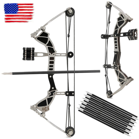 Mini Compound Bow Set 12lb With 12 Arrows For Target Practice - Parry's Picks