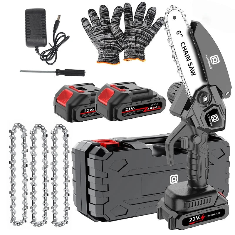 Cordless Mini Chainsaw With Safety Lock For Garden Pruning - Parry's Picks