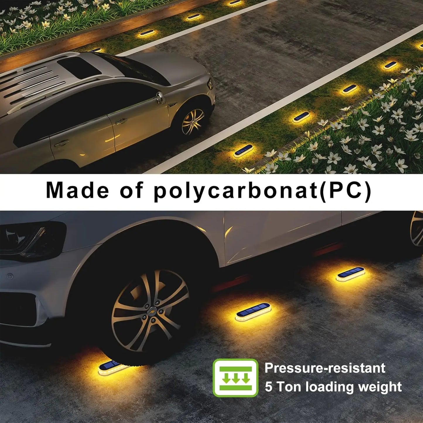 4 Pack Solar Deck Lights IP68 Waterproof Auto On Off LED Step Lights For Path