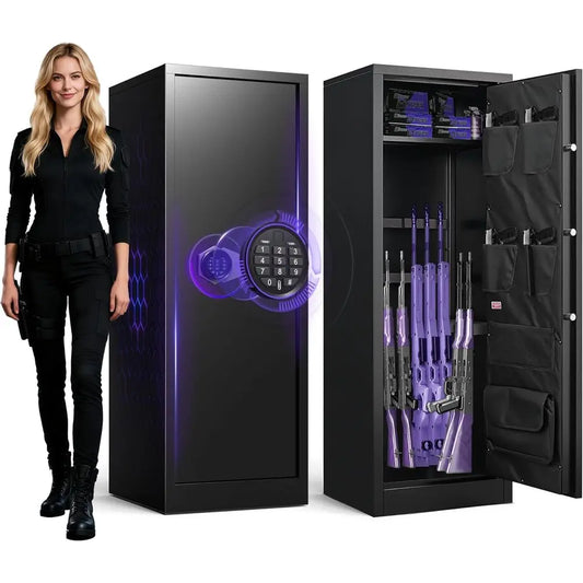 Gun Safe Cabinet With Dual Alarm For Rifles Pistols Shotguns - Parry's Picks