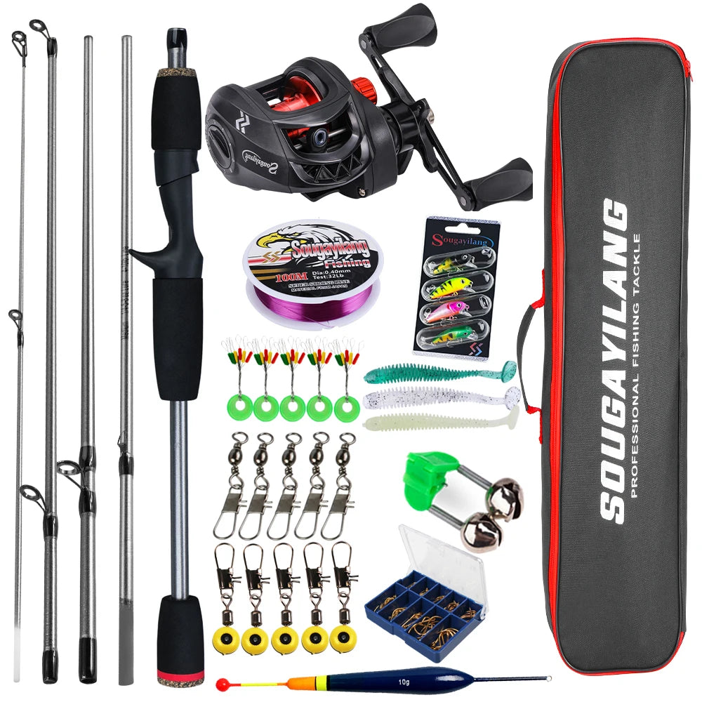 Sougayilang Baitcasting Rod And Reel Full Kit With Aluminum Spool