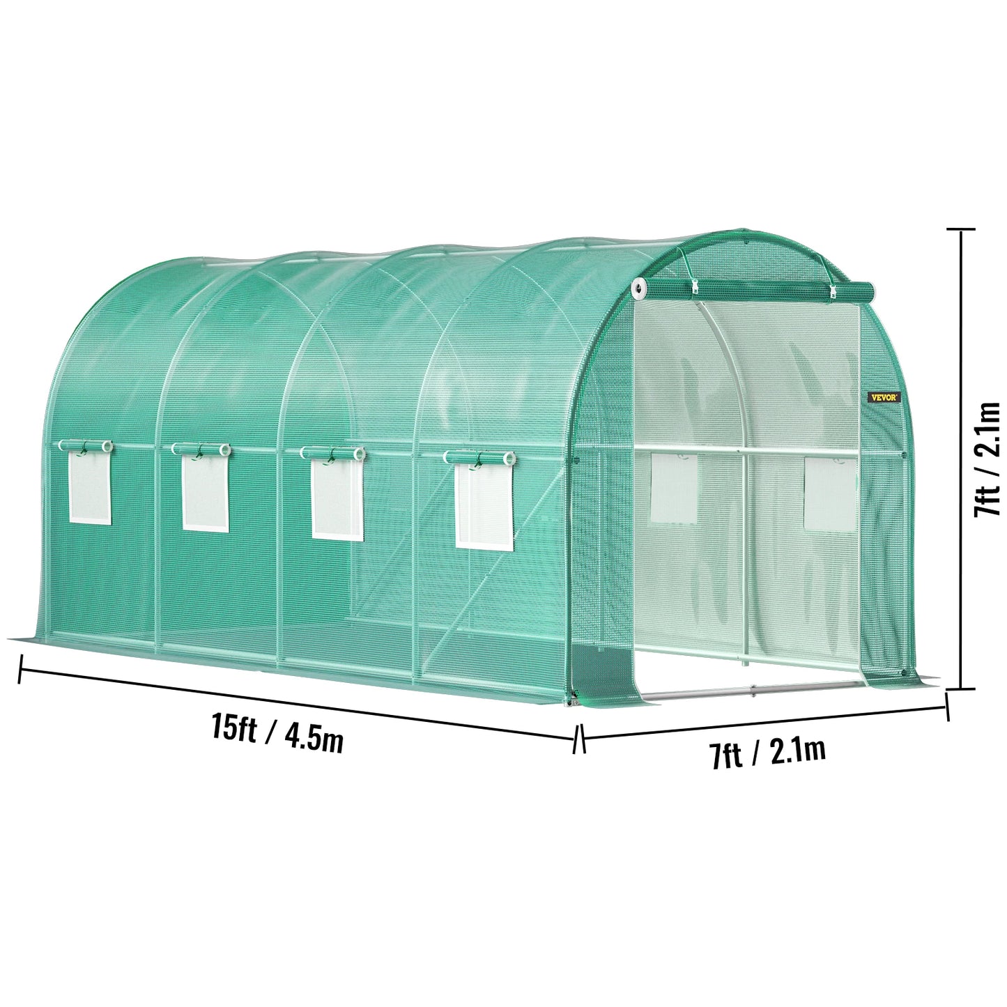 SucceBuy Walk In Tunnel Greenhouse Galvanized Frame With Waterproof Cover